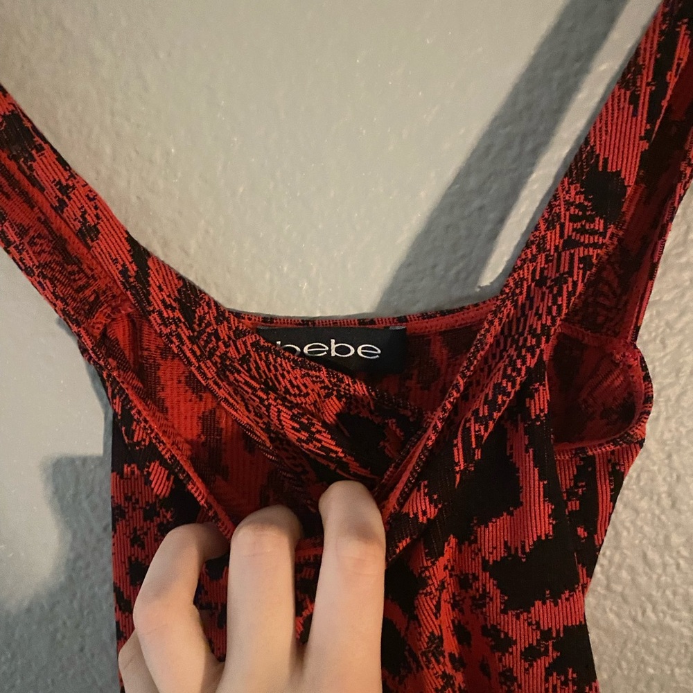 Bebe Red and Black Lace Bra Intimates